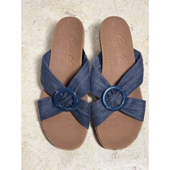 Skechers Women's Beverlee - Sail Twist Sandal in Blue/Tan - Size 10 - Picture 2 of 11